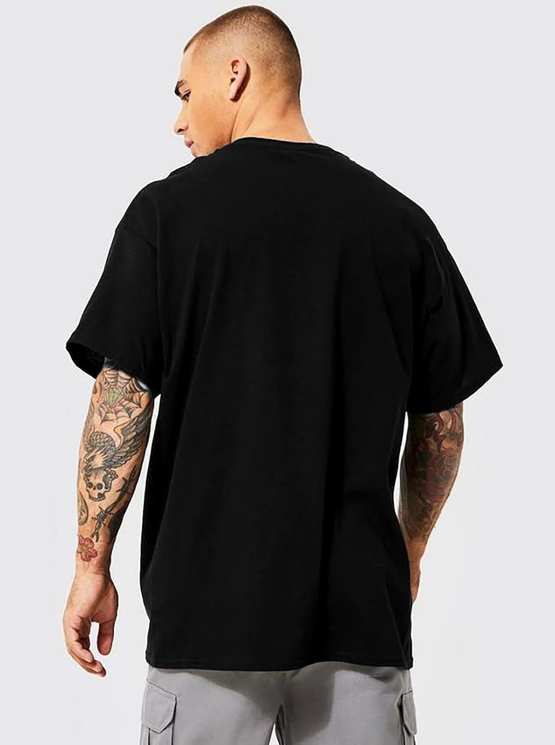 LEOTUDE Men's Cotton Regular Fit Half Sleeve Oversized Tshirt, Round Neck Longline Drop Shoulder | ful Printed Combo T-Shirt (Pack of 3)