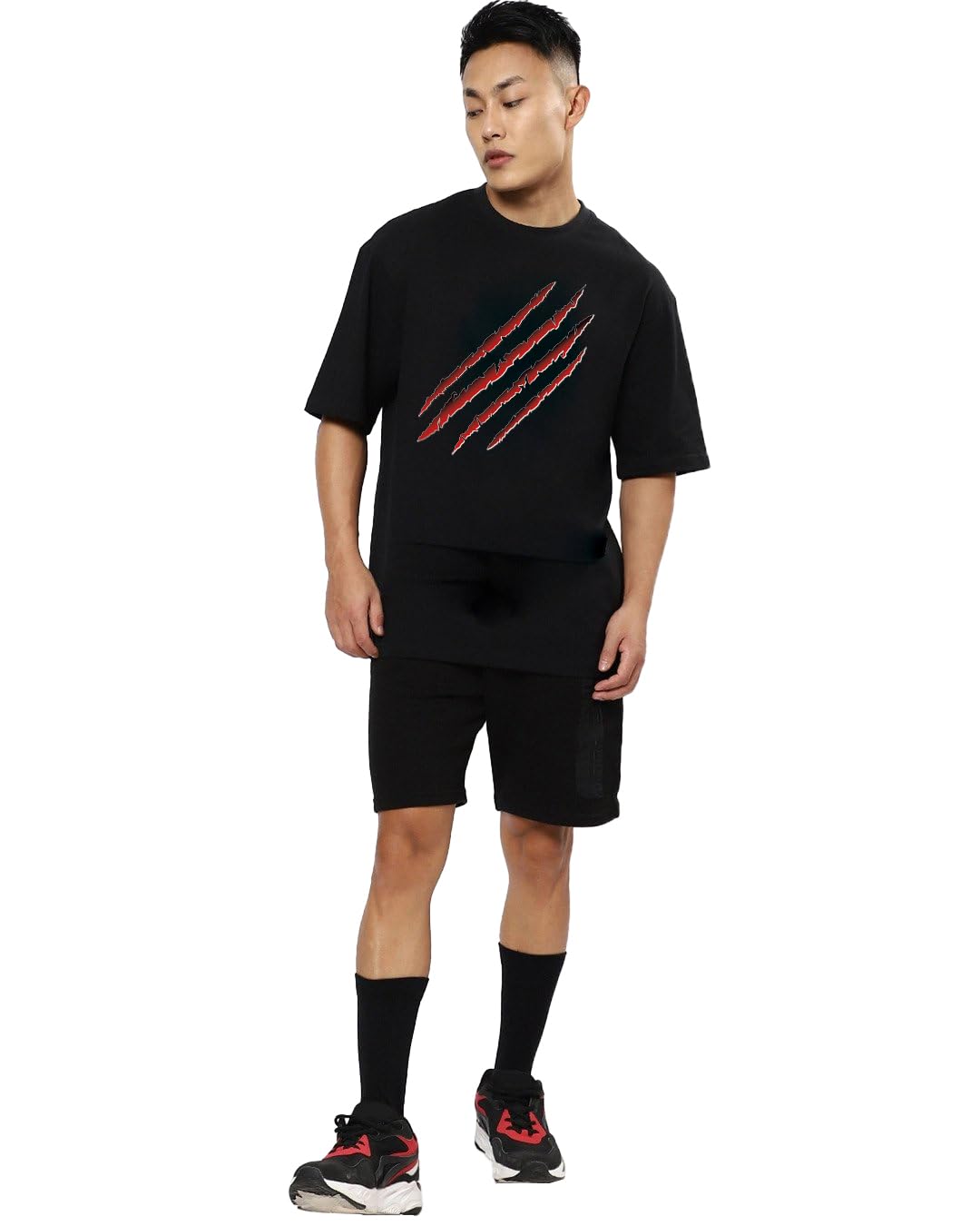 fanideaz Mens Oversized Printed Half Sleeve Branded Cotton T-Shirt for Mens || Back Printed t Shirts for Men || Oversized t Shirts for Men