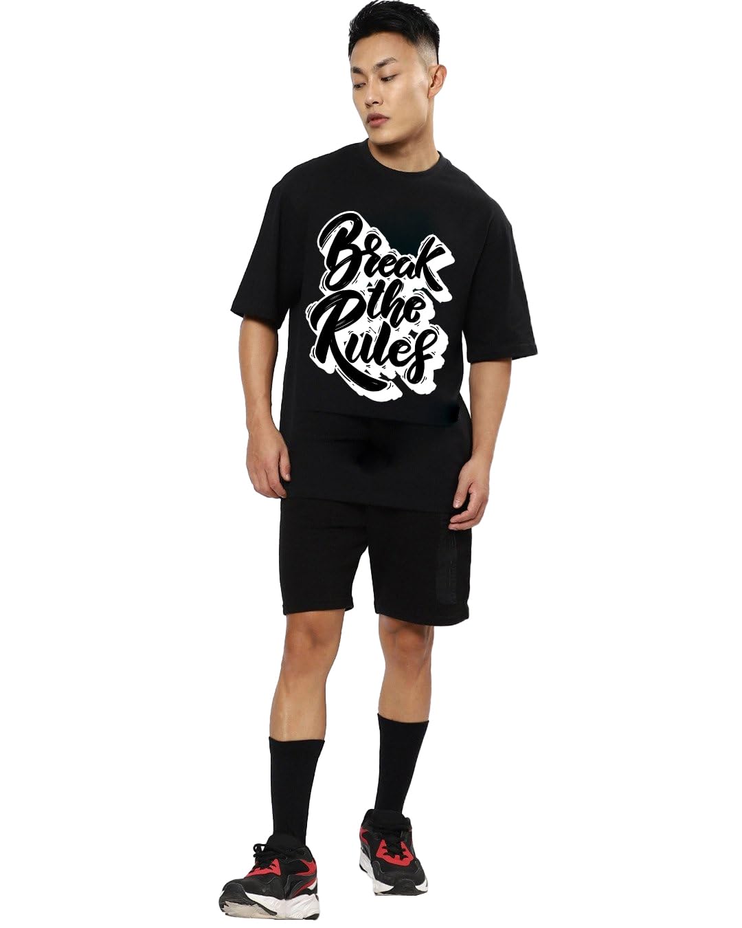 fanideaz Mens Oversized Printed Half Sleeve Branded Cotton T-Shirt for Mens || Back Printed t Shirts for Men || Oversized t Shirts for Men
