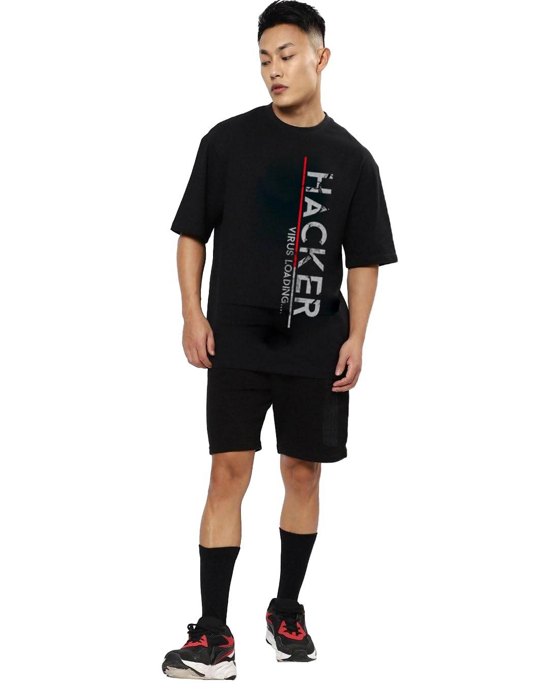 fanideaz Mens Oversized Printed Half Sleeve Branded Cotton T-Shirt for Mens || Back Printed t Shirts for Men || Oversized t Shirts for Men