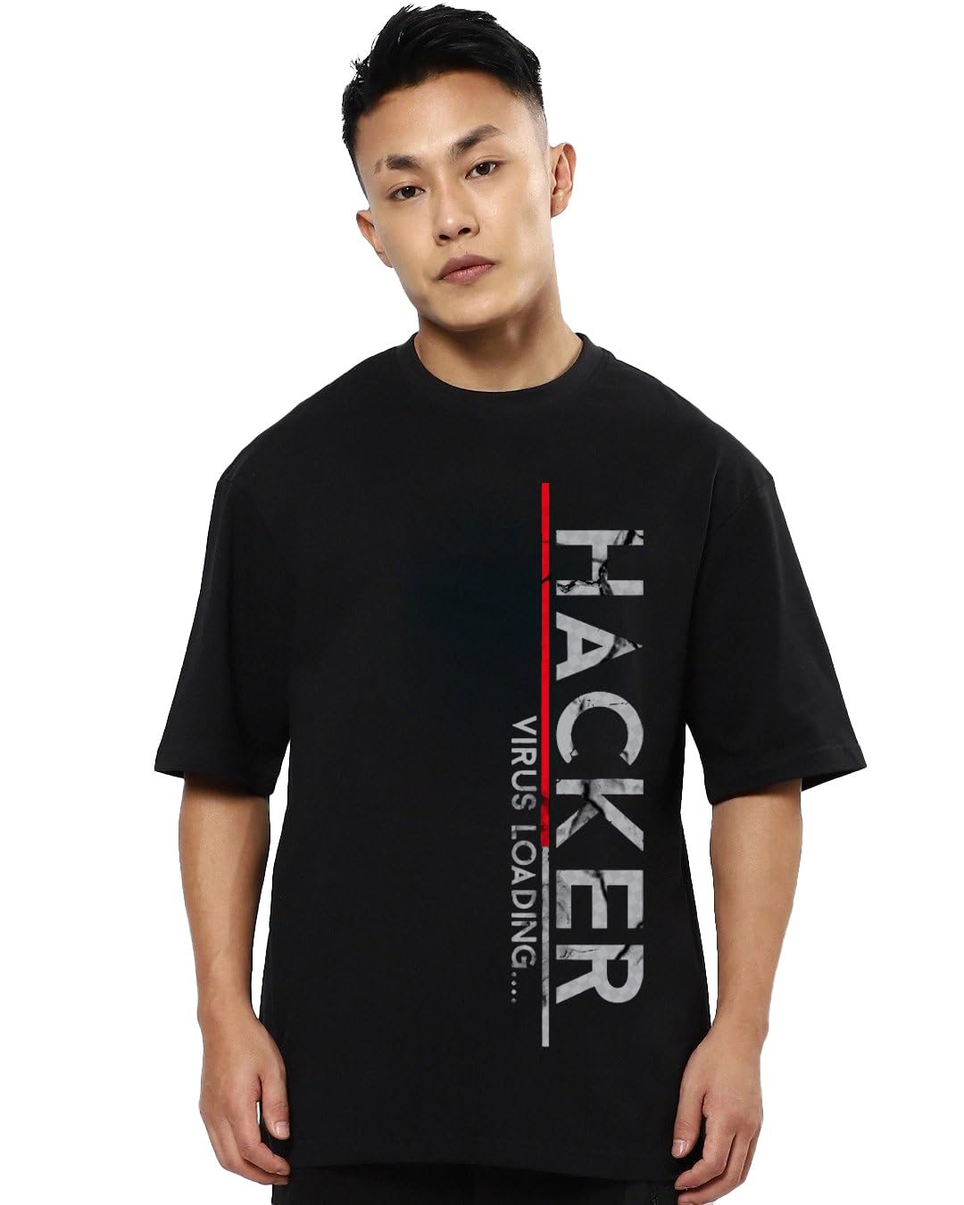 fanideaz Mens Oversized Printed Half Sleeve Branded Cotton T-Shirt for Mens || Back Printed t Shirts for Men || Oversized t Shirts for Men