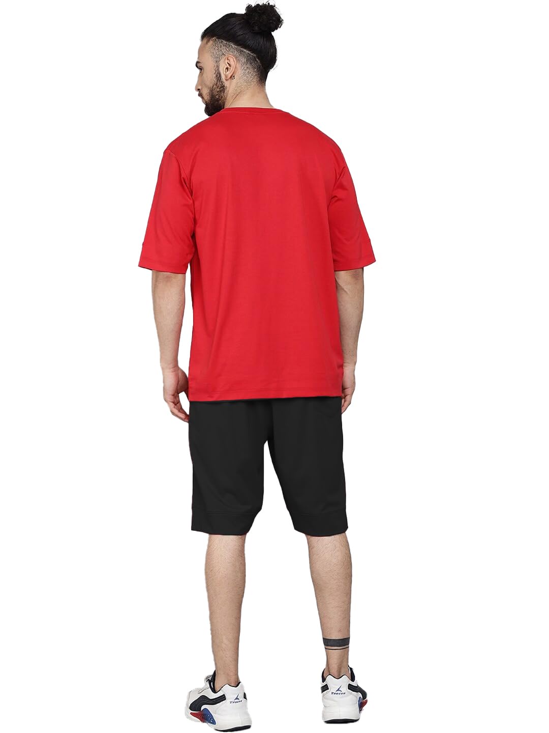 LEOTUDE Men's Cotton Regular Fit Half Sleeve Oversized Tshirt, Round Neck Longline Drop Shoulder | ful Printed Combo T-Shirt (Pack of 3)