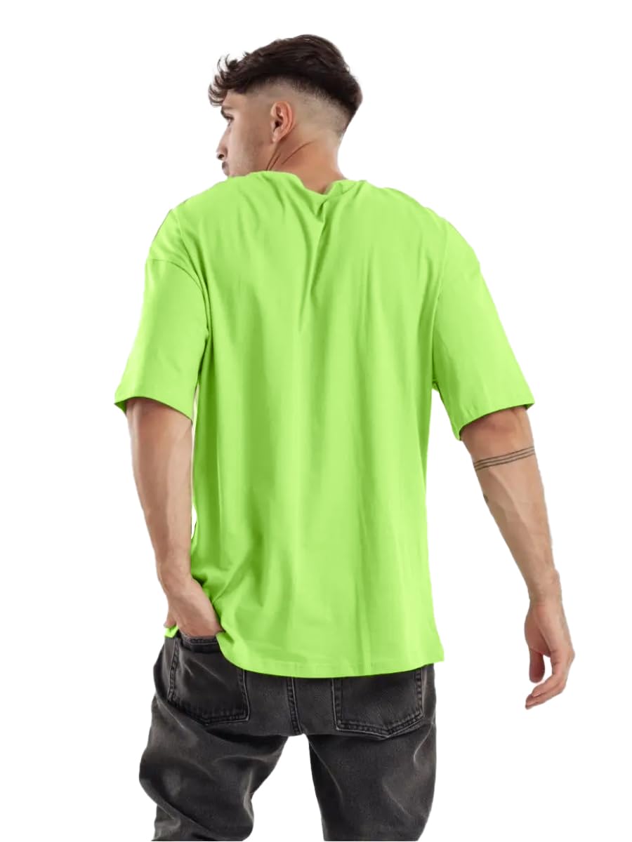 LEOTUDE Men's Cotton Regular Fit Half Sleeve Oversized Tshirt, Round Neck Longline Drop Shoulder | ful Printed Combo T-Shirt (Pack of 3)