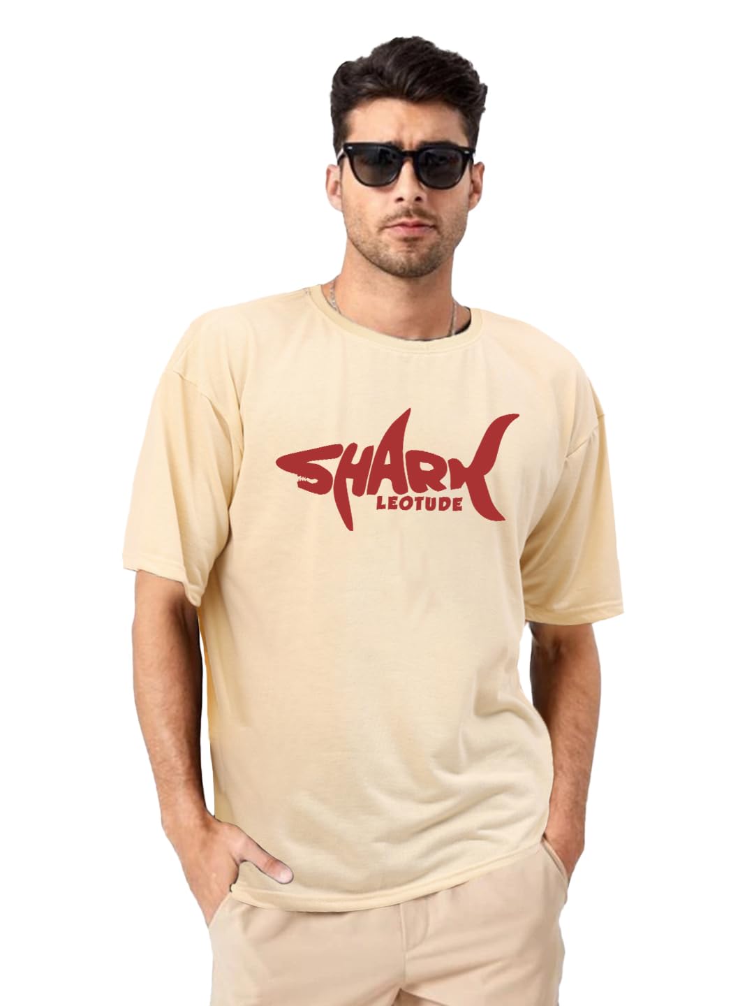 LEOTUDE Men's Cotton Regular Fit Half Sleeve Oversized Tshirt, Round Neck Longline Drop Shoulder | ful Printed Combo T-Shirt (Pack of 3)
