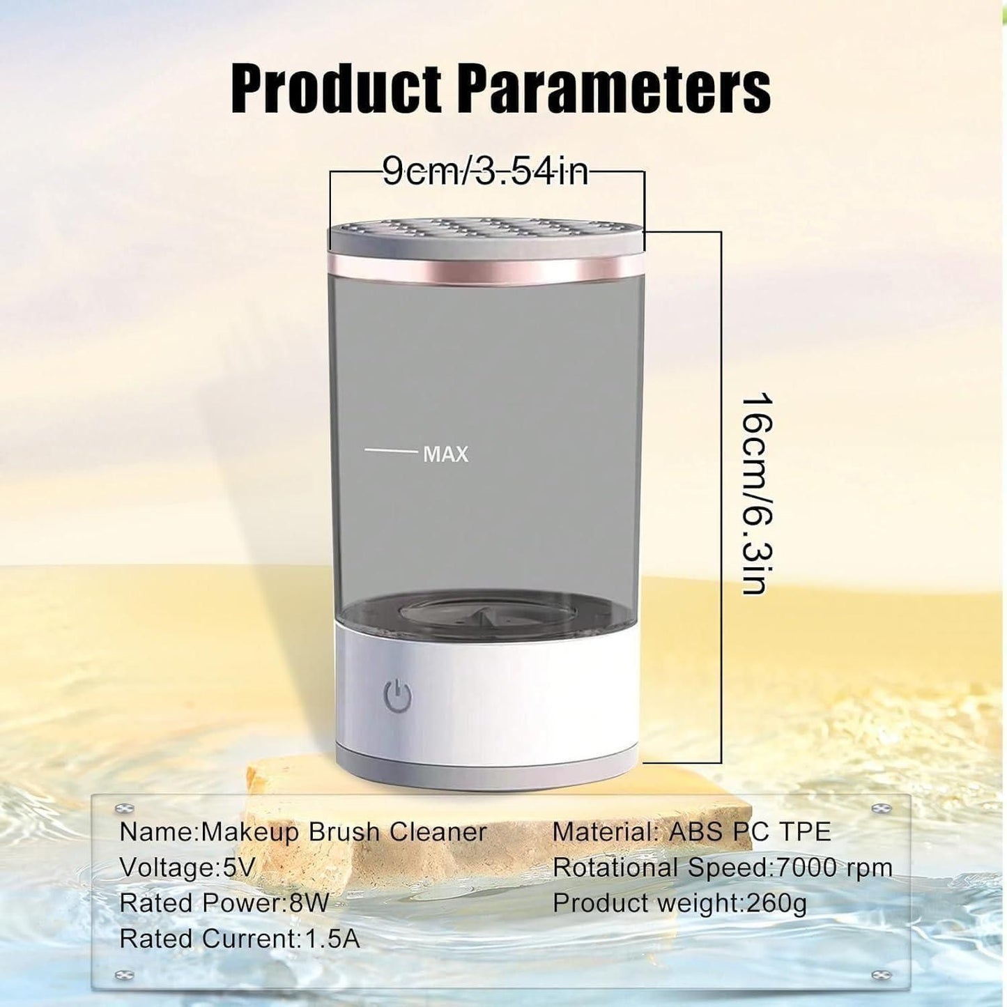 Make Up Brush Cleaner,Electric Brush Cleaner, USB Rechargeable Automatic Deep Cosmetic Cleaning Device - FabricFlair