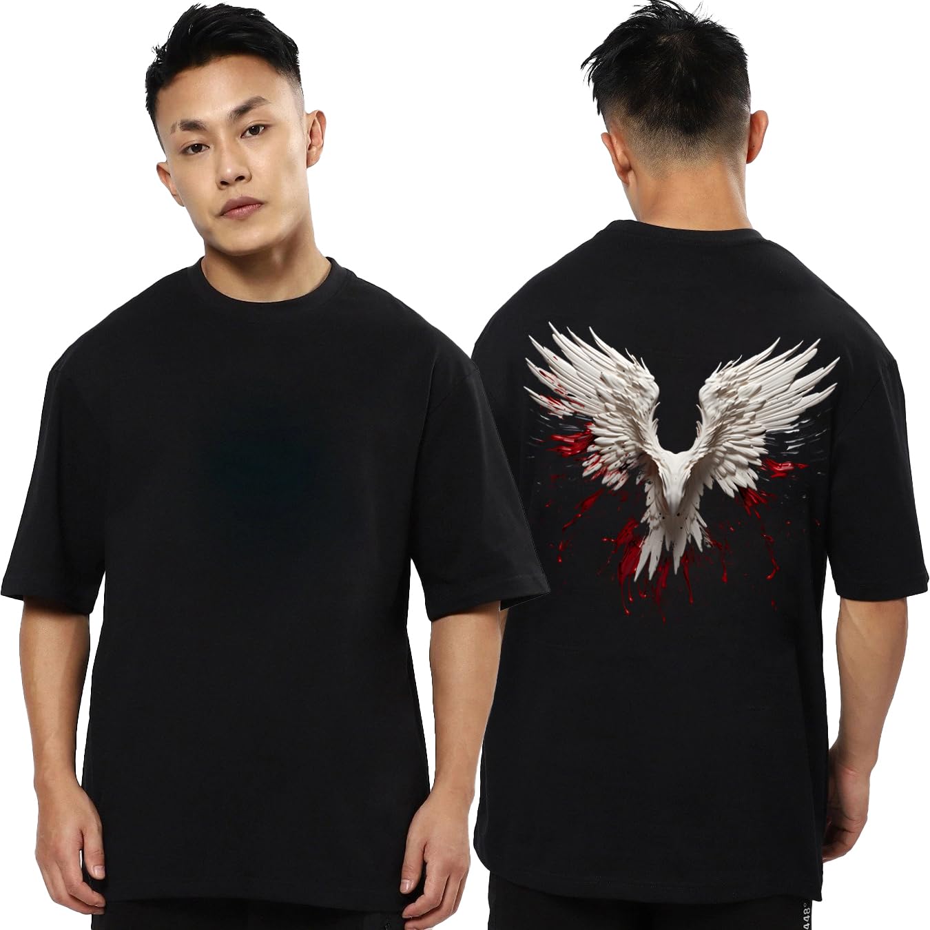 fanideaz Mens Oversized Printed Half Sleeve Branded Cotton T-Shirt for Mens || Back Printed t Shirts for Men || Oversized t Shirts for Men