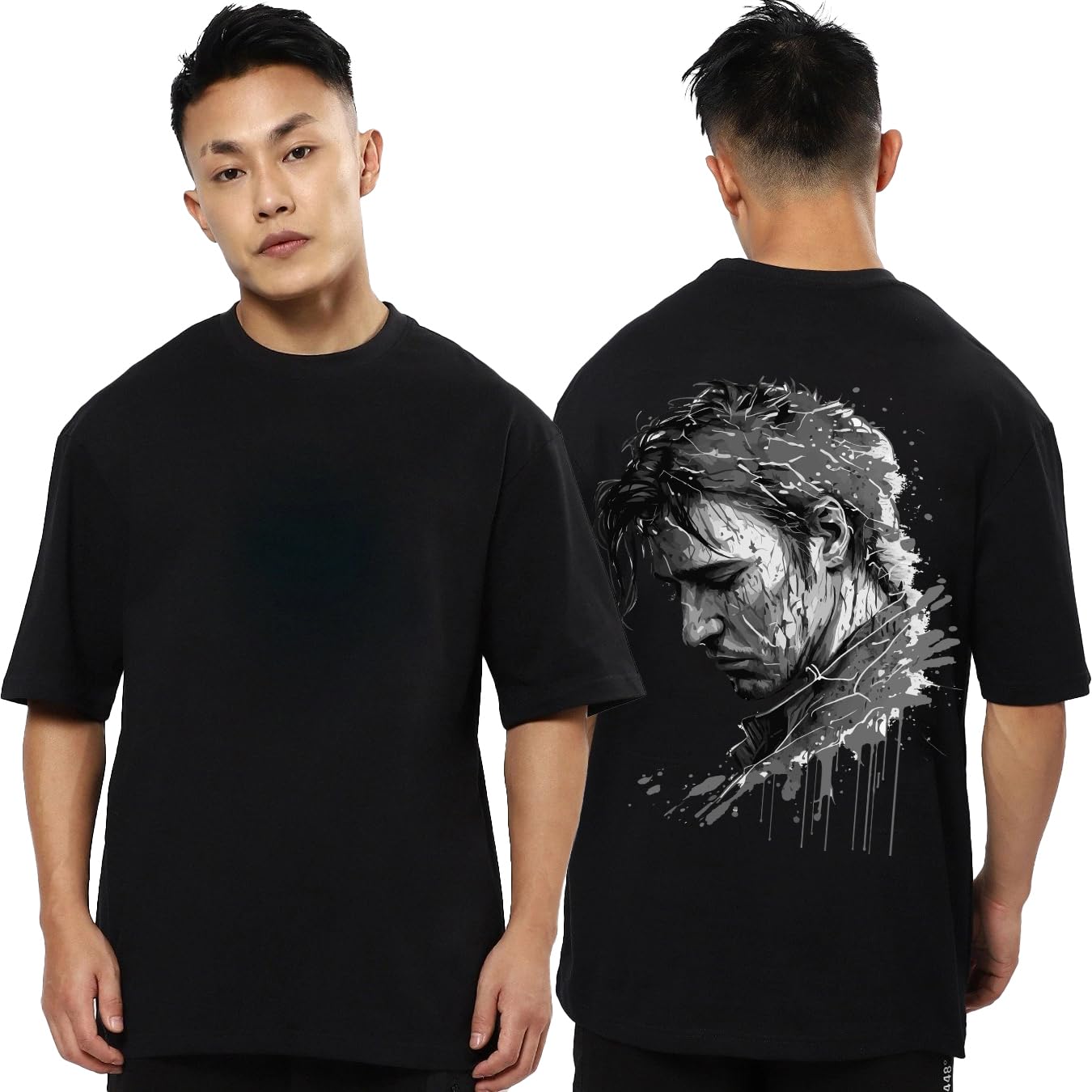 fanideaz Mens Oversized Printed Half Sleeve Branded Cotton T-Shirt for Mens || Back Printed t Shirts for Men || Oversized t Shirts for Men