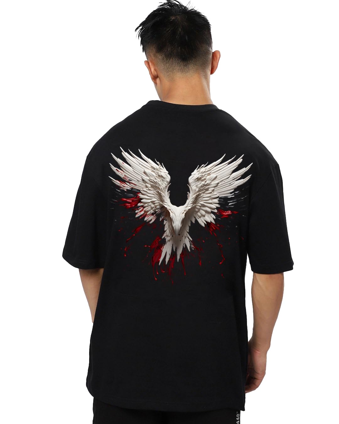 fanideaz Mens Oversized Printed Half Sleeve Branded Cotton T-Shirt for Mens || Back Printed t Shirts for Men || Oversized t Shirts for Men