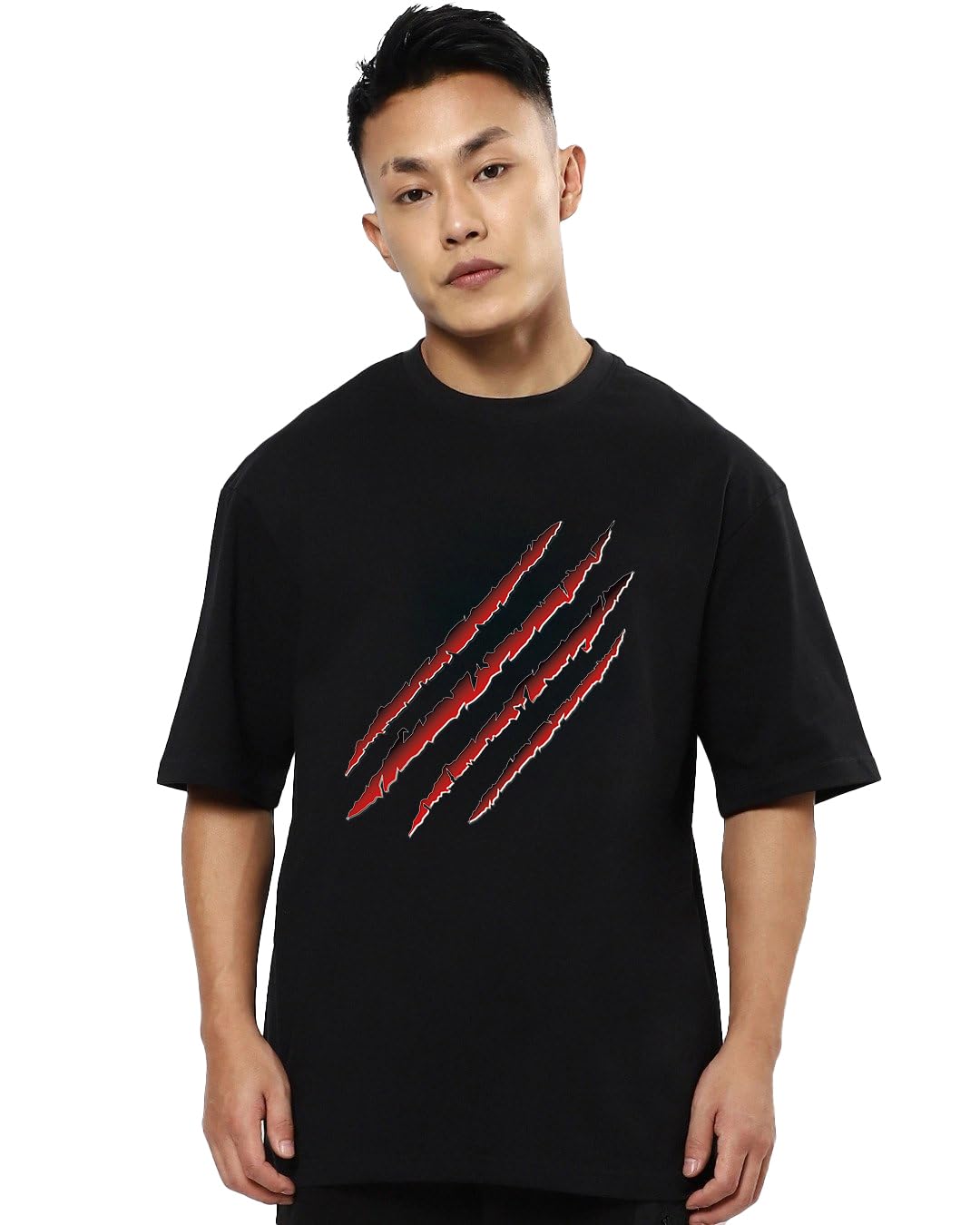 fanideaz Mens Oversized Printed Half Sleeve Branded Cotton T-Shirt for Mens || Back Printed t Shirts for Men || Oversized t Shirts for Men