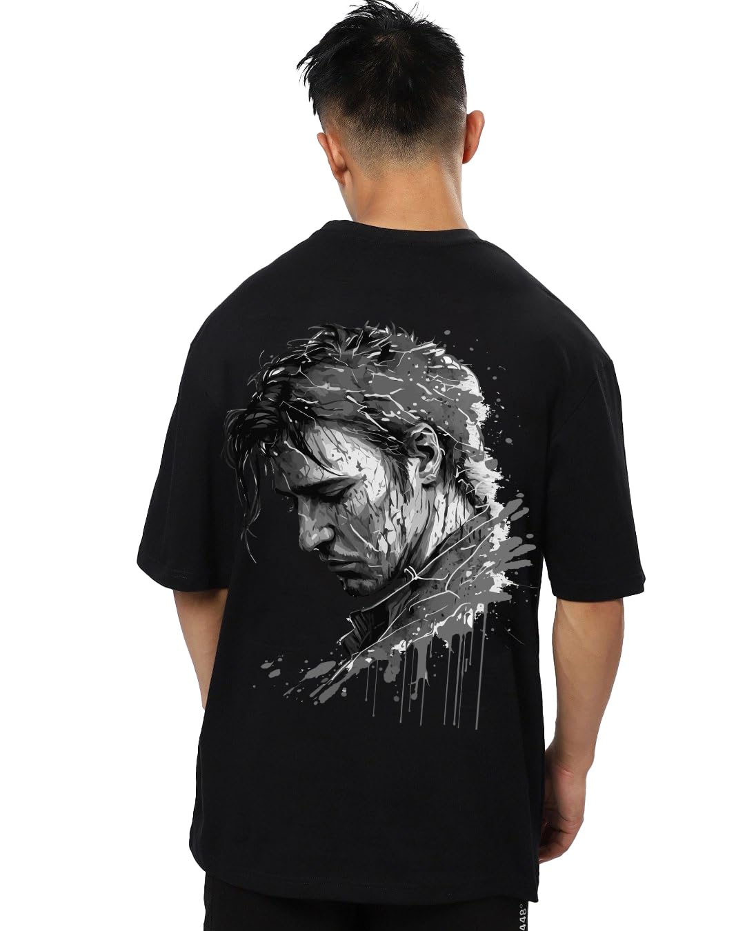 fanideaz Mens Oversized Printed Half Sleeve Branded Cotton T-Shirt for Mens || Back Printed t Shirts for Men || Oversized t Shirts for Men