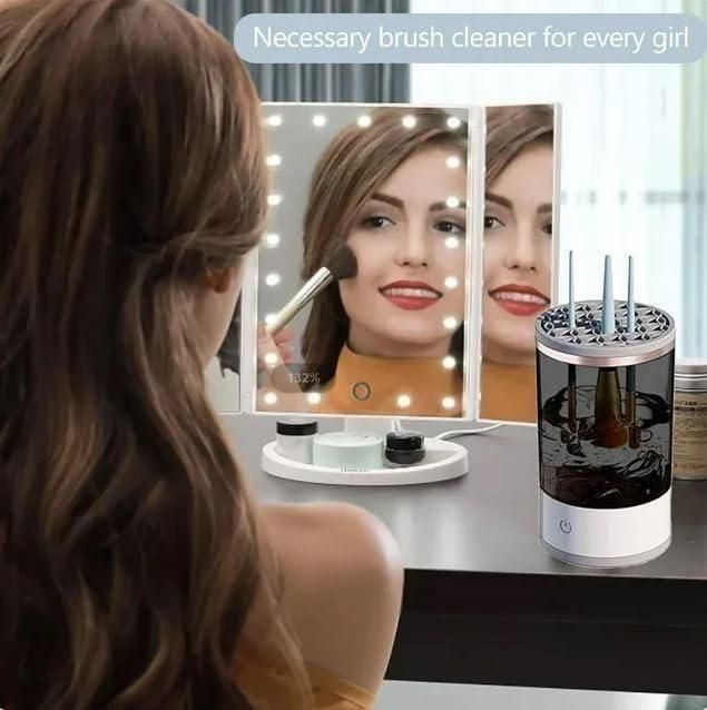 Make Up Brush Cleaner,Electric Brush Cleaner, USB Rechargeable Automatic Deep Cosmetic Cleaning Device - FabricFlair