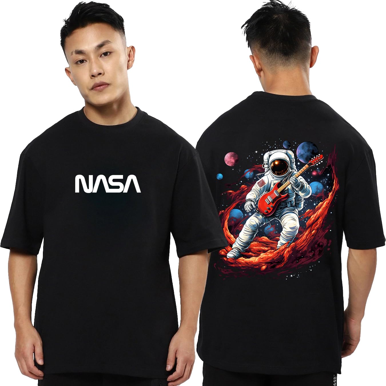 fanideaz Mens Oversized Printed Half Sleeve Branded Cotton T-Shirt for Mens || Back Printed t Shirts for Men || Oversized t Shirts for Men