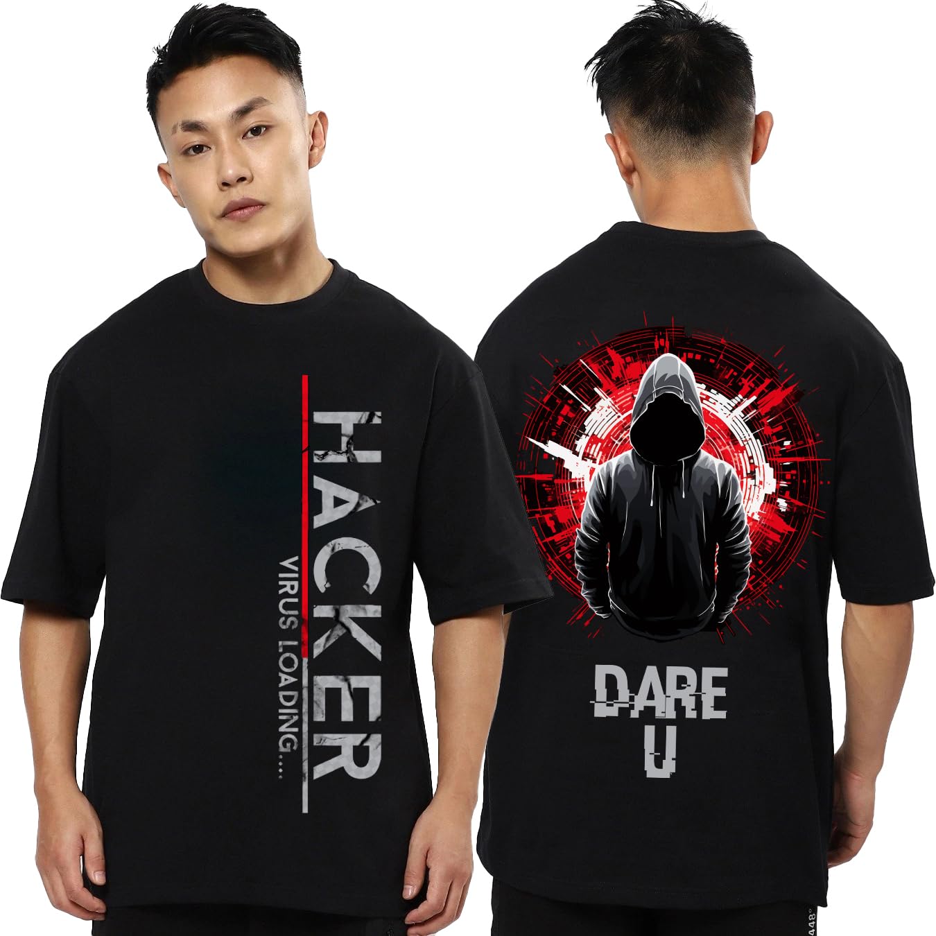 fanideaz Mens Oversized Printed Half Sleeve Branded Cotton T-Shirt for Mens || Back Printed t Shirts for Men || Oversized t Shirts for Men