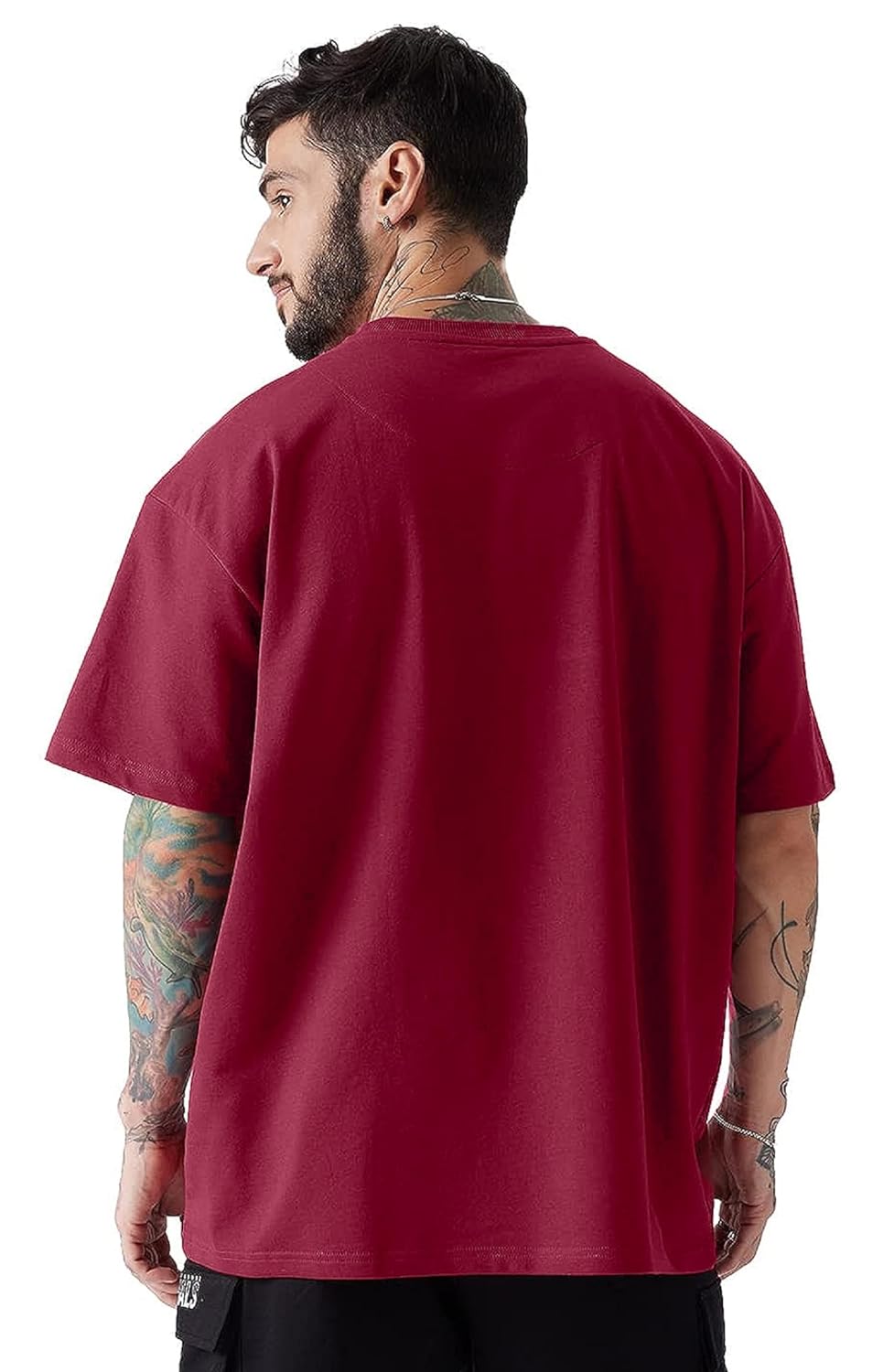 LEOTUDE Men's Cotton Regular Fit Half Sleeve Oversized Tshirt, Round Neck Longline Drop Shoulder | ful Printed Combo T-Shirt (Pack of 3)