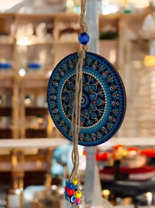 Handcrafted Evil Eye Wall Hanging for Home Decor ? Nazar Battu Protection Charm - FabricFlair